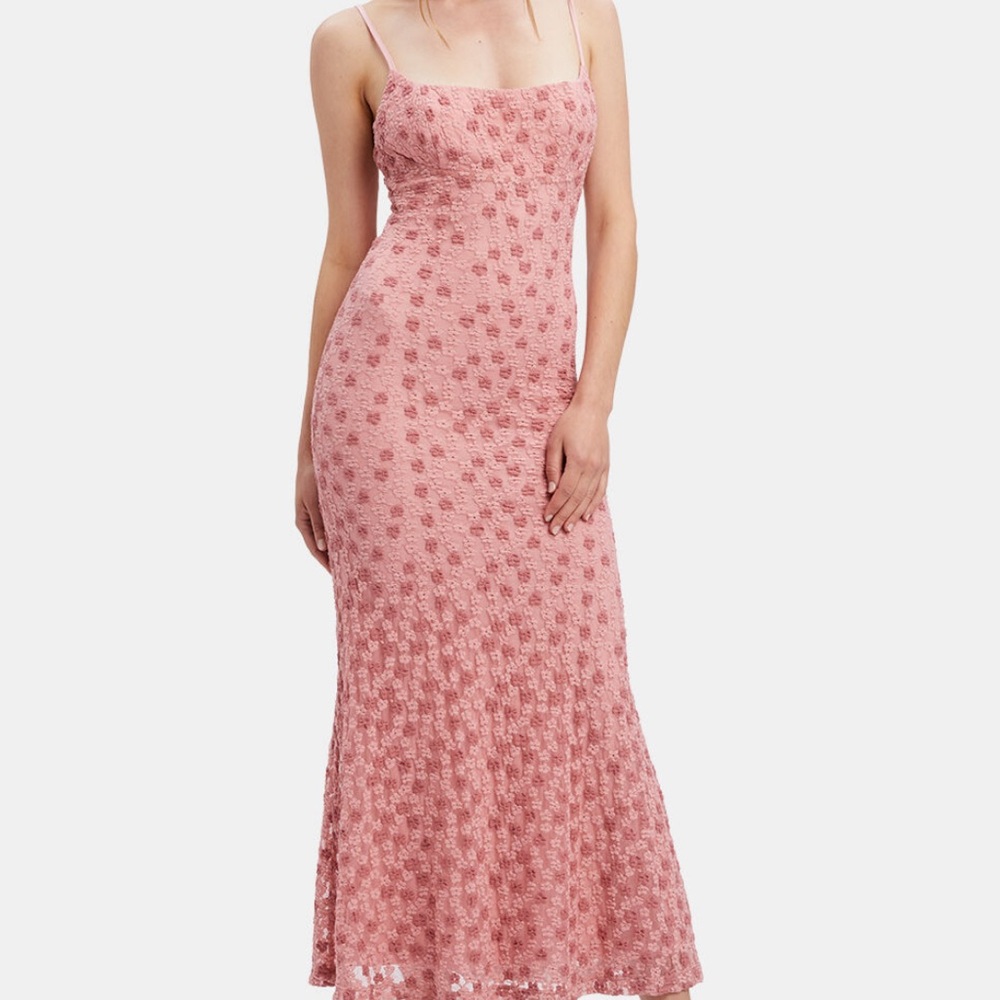 Bardot -Kiali Mesh Midi Dress In Pink